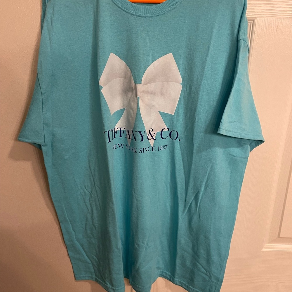 Tiffany & Co. Aqua Shirt with White Bow 2xl